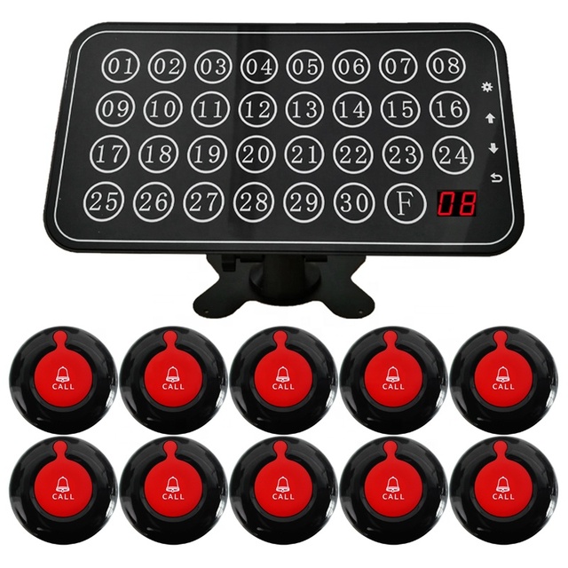 Wireless Caregiver Pager Nurse Calling System 1000+ft Call Bell Patients With 1 Receiver 10 Caregiver Call Buttons for Clinic