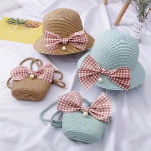 Sombrero de playa de verano para niñas, sombrero de sol con lazo de paja ondulado para niños, protección solar fresca para niños, venta al por mayor - Product Image 3