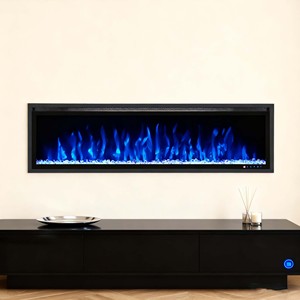 Cheminées électriques modernes <span class=keywords><strong>avec</strong></span> chaleur pour chambre à coucher, 42''50''60''72'' 1500W, <span class=keywords><strong>flamme</strong></span> artificielle de bois - Product Image 6