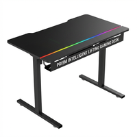 Table de jeu électrique AOR avec plateau en acier, éclairage RGB isolé, bureau d'ordinateur certifié, design moderne et réglable