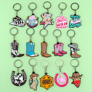 Llaveros de PVC 2D con Tema de Vaquera Salvaje, Diseños de Botas y Sombreros de Vaquero al por Mayor, Accesorios Personalizados para Bolsos y Regalos - Product Image 1