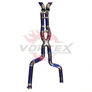 Sistema de escape Vortex Titanium Valvetronic compatible con Stelvio Quadrifoglio 2.9T, silenciador de rendimiento para carreras, kit Catback con calefacción, color púrpura. - Product Image 2