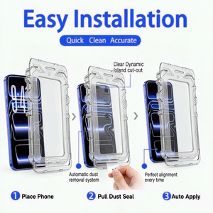 Manufacturer Custom Auto Alignment Tool Tempered Glass <b>Screen</b> <b>Protector</b> for iPhone 18 Dust Free Dirt-resistant Easy Installation - Product Image 4