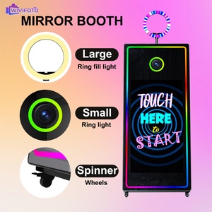 Logiciel de photomaton miroir moderne, <span class=keywords><strong>selfie</strong></span> miroir avec appareil photo et imprimante, fond personnalisé pour fête - Product Image 4