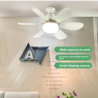 Ventilateur de plafond LED transfrontalier de style lustre à culot E27, avec moteur DC sans balais en ABS, pour garage, style moderne et minimaliste