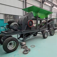 Offre Spéciale combiné concasseur de pierres concasseur à marteaux diesel Mobile concasseur en acier pour sable gravier et brique de ciment concasseur