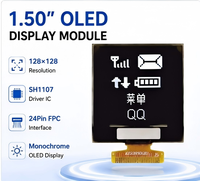 Módulo de Pantalla PMOLED de 1.5 Pulgadas 128x128, Pantalla Cuadrada, Controlador SH1107, Interfaz SPI/I2C de 4 Hilos, Monocromática Blanca, Controlador Inteligente