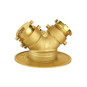 Connexions siamoises de lutte contre l'incendie avec clapet pivotant, laiton durable et chrome poli, 4 "X2 1/2" X2 1/2 "Str., 300PSI - Product Image 1