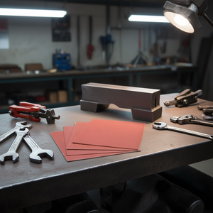 แผ่นผ้าทรายขัดเงา AB1040 คอรันดัม ขนาด 230x280 มม. ความละเอียด 400 กริต สำหรับขัดโลหะ - Product Image 3