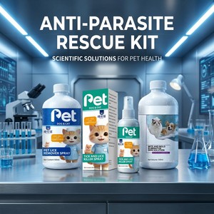 Kit de Traitement Avancé Anti-Puces et Tiques pour Animaux de Compagnie, <span class=keywords><strong>Spray</strong></span> Anti-<span class=keywords><strong>Poux</strong></span> pour Chiens, Solution Contre les Acariens et les Infections Fongiques Cutanées pour Chats, Kit de Secours - Product Image 1