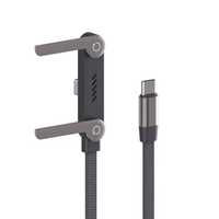Cable de carga rápida de 240W, cobre puro, tipo C, cable de extensión de 480Mbps, plegable, 2 en 1, soporte de aluminio para teléfono, estación de carga para teléfono.