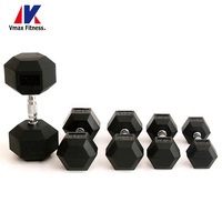 Haltères en fonte commerciaux pour fitness, poids de 50 kg, équipement de gym, ensemble d'haltères hexagonaux en caoutchouc avec support