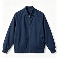 Blouson bomber homme uni respirant pour l'hiver, style streetwear, avec logo personnalisé, décontracté, zippé, col montant, coupe-vent