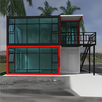 Maison conteneur préfabriquée à 2 étages, moderne, modulaire, détachable, 2-3 chambres, 20-40 pieds, pour hôtel de luxe, villa, école, salle de bain