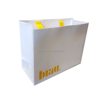 Sacs en papier blancs mats avec étiquette privée, vente en gros d'usine ZD-038, pour l'emballage des achats