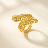 Bague de luxe en laiton plaqué or arabe, motif feuille de blé, avec bande à coupe diamantée, accessoire de mariage et de fête pour femme