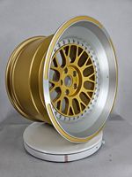 Nouvelles jantes forgées sur mesure en 2 parties, 18-24 pouces, à profil profond, en maille dorée, en alliage d'aluminium 6061-T6, ajustement universel, pour voitures de sport de luxe