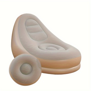Hot Sale Relax Ball Flocking <strong>Lounge</strong> Inflatable <strong>Sofa</strong> Chair Lazy <strong>Air</strong> <strong>Sofa</strong> <strong>Bed</strong> Chair Floating <strong>Air</strong> Mattress <strong>Sofa</strong> Chair with Footrest - Product Image 1
