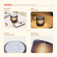 KUANGXIANG Produits les mieux classés 2025 Cadeau Lampe d'ambiance chaude Haut-parleur BT avec minuterie Aide au sommeil Machine à bruit blanc