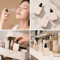 Flacon pulvérisateur cosmétique carré en PP de 100 ml et 200 ml, flacon pompe pour crème et essence, emballage vide pour soins de la peau