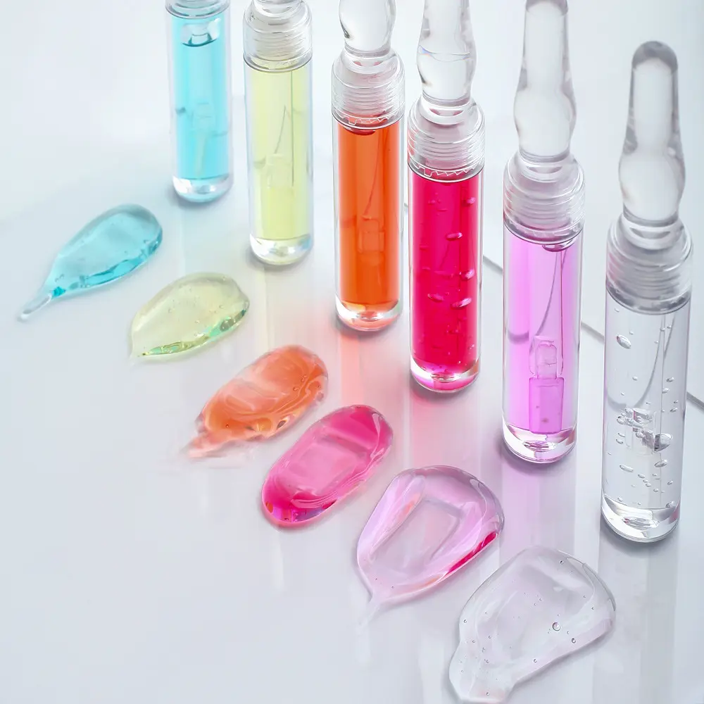 private label clear 3D lip gloss Jelly No logo waterproof Halal clear lip gloss fruit lip oil