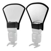 Diffuseur de Flash d'appareil Photo Softbox Photo Flash réflecteur de lumière pour Nikon Sony DSLR appareils Photo flash 2-en-1 argent/blanc