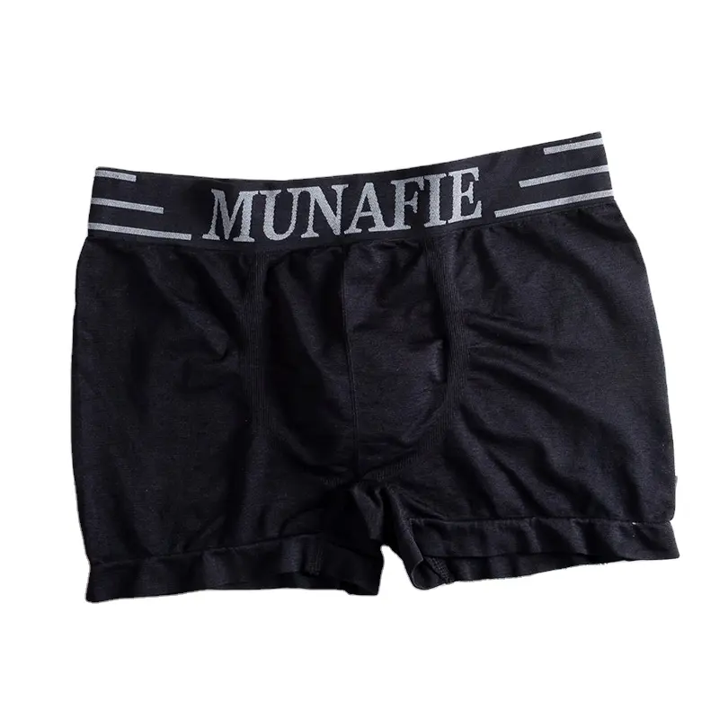 Celana Dalam Bercetak Huruf Pria, Pakaian Dalam Nilon Modis Seamless Mid Rise Logo Kustom Boxer Celana Dalam Elastisitas Baik