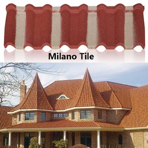 Tuiles de toit <span class=keywords><strong>en</strong></span> métal revêtues de pierre résistantes aux intempéries Longue durée de vie Tuiles Milano - Product Image 5