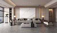 Dalles en pierre frittée blanche grand format 800x2600x9mm, motif brillant moderne, modèle 3D, antidérapantes, carreaux décoratifs pour sol de salon