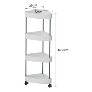 Étagère de rangement pour épices et légumes à 4 niveaux avec roulettes Supports de rangement amovibles en plastique pour toilettes - Product Image 6