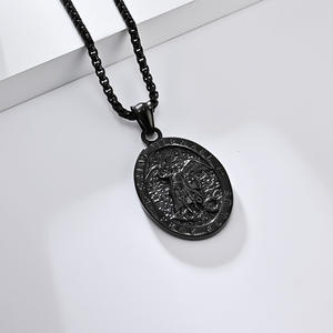 Collar con Colgante de San Miguel Arcángel en Acero Inoxidable, Joyería Religiosa para Uso Diario Masculino - Product Image 4