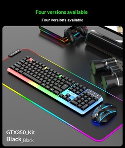 Combo de teclado y ratón para juegos GTX350, diseño flotante con luz Led colorida, con cable, para deportes electrónicos y uso en la oficina - Product Image 5