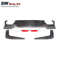 Diffuseur arrière en fibre de carbone pour BMW Série 5 G30 G38 M5 F90 LCI 4 portes 2021+ Lèvre de pare-chocs arrière Kit carrosserie Pièces et accessoires automobiles