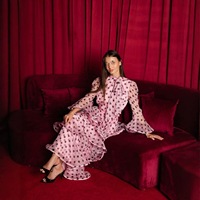 Robe d'été bohème décontractée pour femme, imprimé pois vintage, manches évasées, ourlet à volants, idéale pour les vacances à la plage