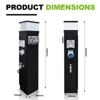 Piedestal d'alimentation et d'eau pour marina, quai de yacht et camping-car, prise extérieure de jardin, boîtier en acier inoxydable 304 / 316