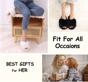 Chanclas cálidas mullidas de piel con punta abierta para mujer personalizadas, chanclas cálidas con banda cruzada, amortiguación de memoria, <span class=keywords><strong>calabaza</strong></span> para casa, zapatillas para - Product Image 4