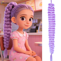 Tresses violet clair lavande avec élastique, queues de cheval en forme de cœur de différentes couleurs pour enfants