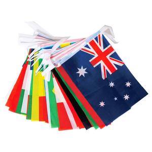 Drapeau Guirlande Suspendue en Polyester Impression 3D pour Décoration, Mini Drapeaux Nationaux de Tous les Pays pour Matchs de Football, Vente en Gros - Product Image 1