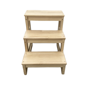 Tabouret en <span class=keywords><strong>bois</strong></span> multifonctionnel de haute qualité ménage <span class=keywords><strong>trois</strong></span> étages tabouret échelle en <span class=keywords><strong>bois</strong></span> massif taille et couleur personnalisées - Product Image 3