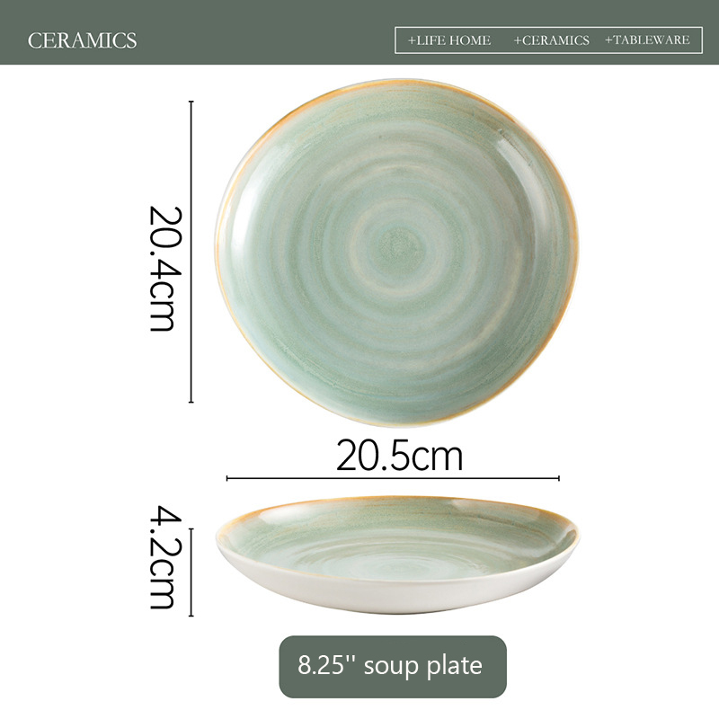 plato hondo verde de 8.25''