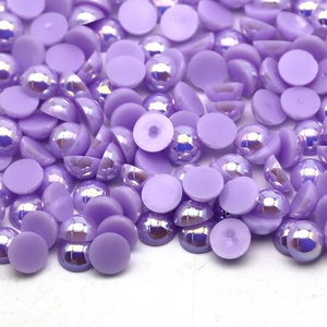Wholesale High Quality 10mm AB Colors Flat Back Half Pearls <strong>Beads</strong> for Clothing Decoration - Product Image 6