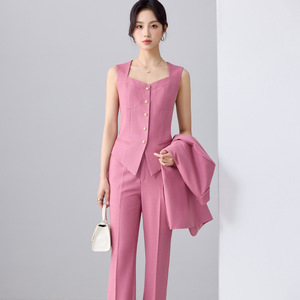 Women's Suit Set Long Sleeve Slim Fit Polyester Winter Casual Suit With Buttons - Product Image 3