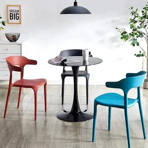 Другая уличная мебель, Штабелируемый стул, обеденный пластиковый уличный стул, красный пластиковый стул, комплект уличных стульев 4