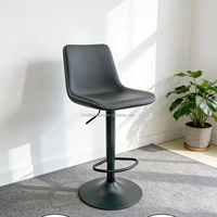 Chaise de bar pivotante réglable en tissu et cuir, avec structure en fer, design moderne pour salon