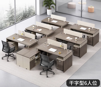 Vente en gros de bureau de travail moderne pour le personnel Table de bureau à deux places Mobilier de bureau Bureau d'ordinateur pour les employés