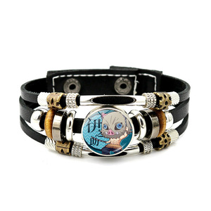 Novedad Atractiva Pulsera de Cuentas con 24 Diseños de Moda para Mujeres y Chicas Brazalete de Cuero con Logo de Anime Nezuko Zenitsu <span class=keywords><strong>Shinobu</strong></span> - Product Image 4