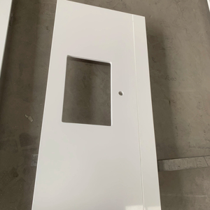 Plans de travail en quartz, style moderne, pierre artificielle, base blanche, motif gris, avec service après-vente - Product Image 1