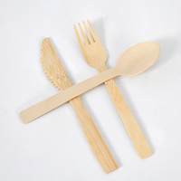 Légende Produit populaire Cuillère compostable Couteau Fourchette Ustensiles Cuillère en bois jetable en bambou Fourchette Couverts pour le camping