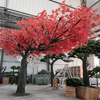 Arbre d'érable artificiel rouge sur mesure pour extérieur, hauteur 3m, largeur 6m, faux arbre d'érable pour sites touristiques et décoration commerciale