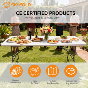 <span class=keywords><strong>โต๊ะ</strong></span>และเก้าอี้<span class=keywords><strong>พับ</strong></span><span class=keywords><strong>ได้</strong></span>พลาสติก HDPE สีขาวรูปทรงสี่เหลี่ยมผืนผ้า สำหรับงานปิกนิก งานแต่งงาน หรืองานอีเว้นท์ทั้งในร่มและกลางแจ้ง กำลังขายดี - Product Image 5